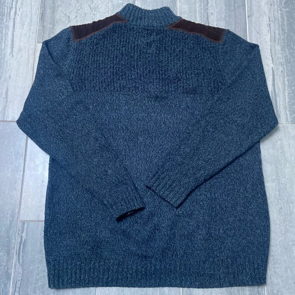 Cambridge Dry Goods Long Sleeve Quarter Zip Sweater Pullover Blue – Size Large
